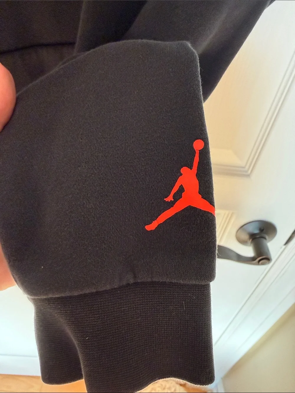 Jordan Black Hoodie with Red Air Jordan Logo
